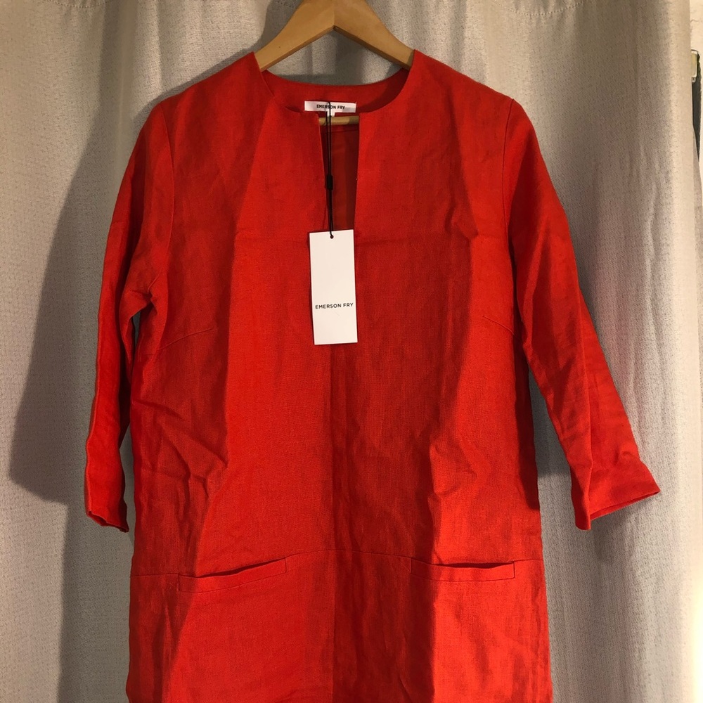 NWT Emerson Fry Mod dress in red linen